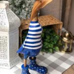 Pato grande rayas azul