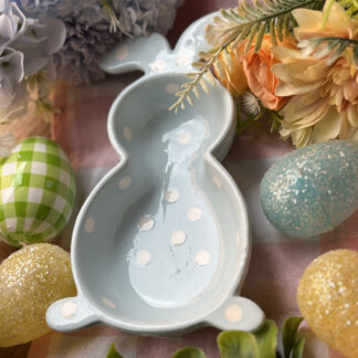 Botanero conejo polka azul