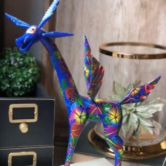 Jirafa azul alebrije